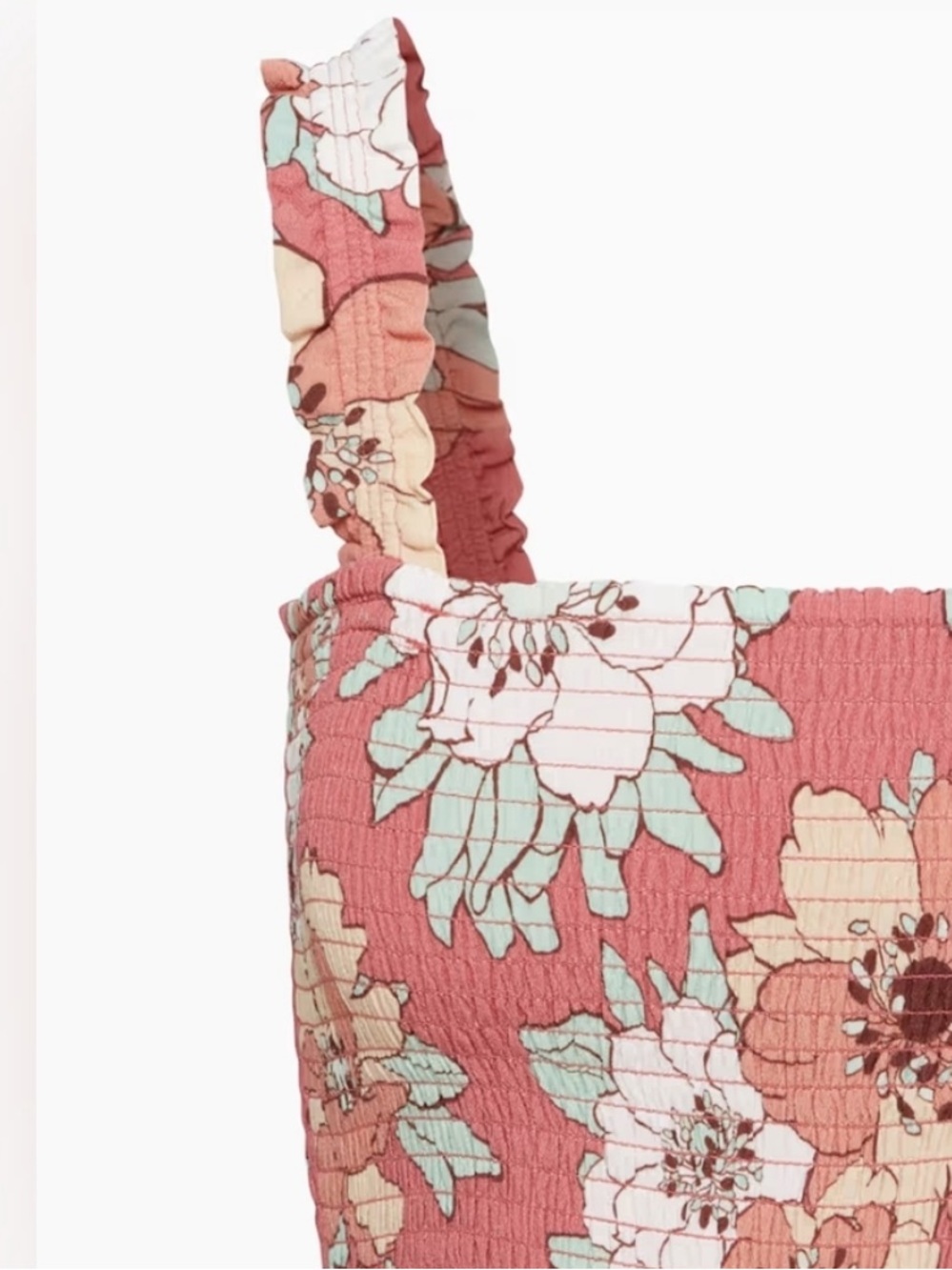 ARITZIA WILFRED Chianti Jumpsuit Wrm Sna Rd/Subtle Mint Floral Rose Large - Picture 2 of 6